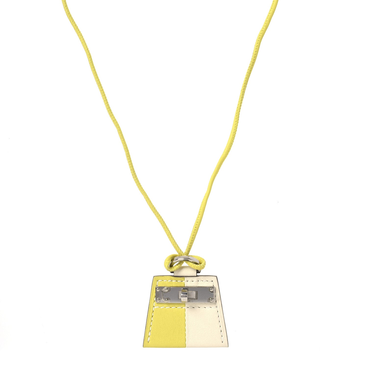 Hermes Swift Monpetit Small Kelly Pendant Necklace Nata Lime 1 of 5