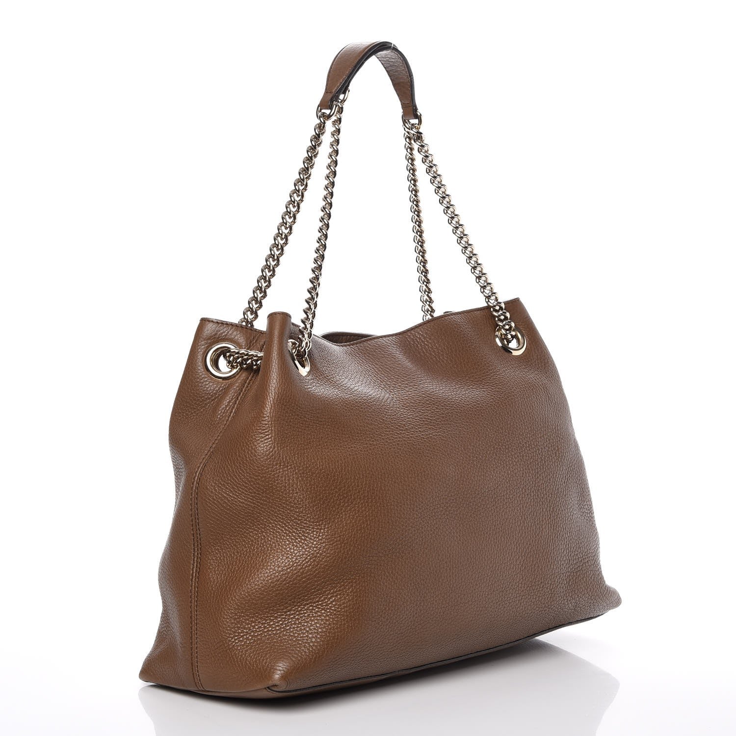 Gucci Pebbled Calfskin Medium Soho Chain Shoulder Bag Maple Brown 3 of 7
