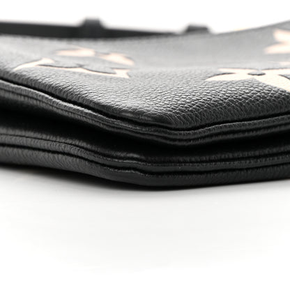 Louis Vuitton Empreinte Monogram Giant Double Zip Pochette Black Cream 9 of 12