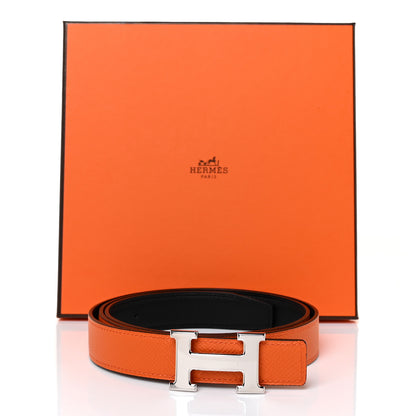 Hermes Swift Epsom 24mm Mini H Belt 90 Black Orange 5 of 5