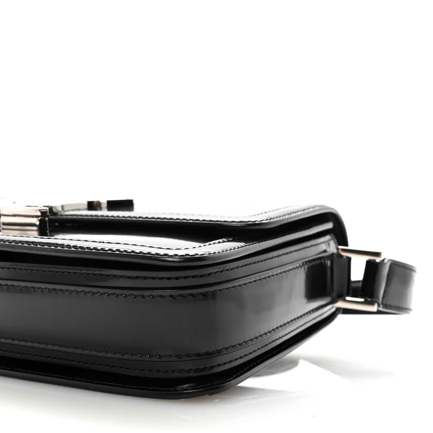 Glazed Calfskin Monogram Medium Solferino Satchel Black