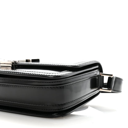 Saint Laurent Glazed Calfskin Monogram Medium Solferino Satchel Black 9 of 9