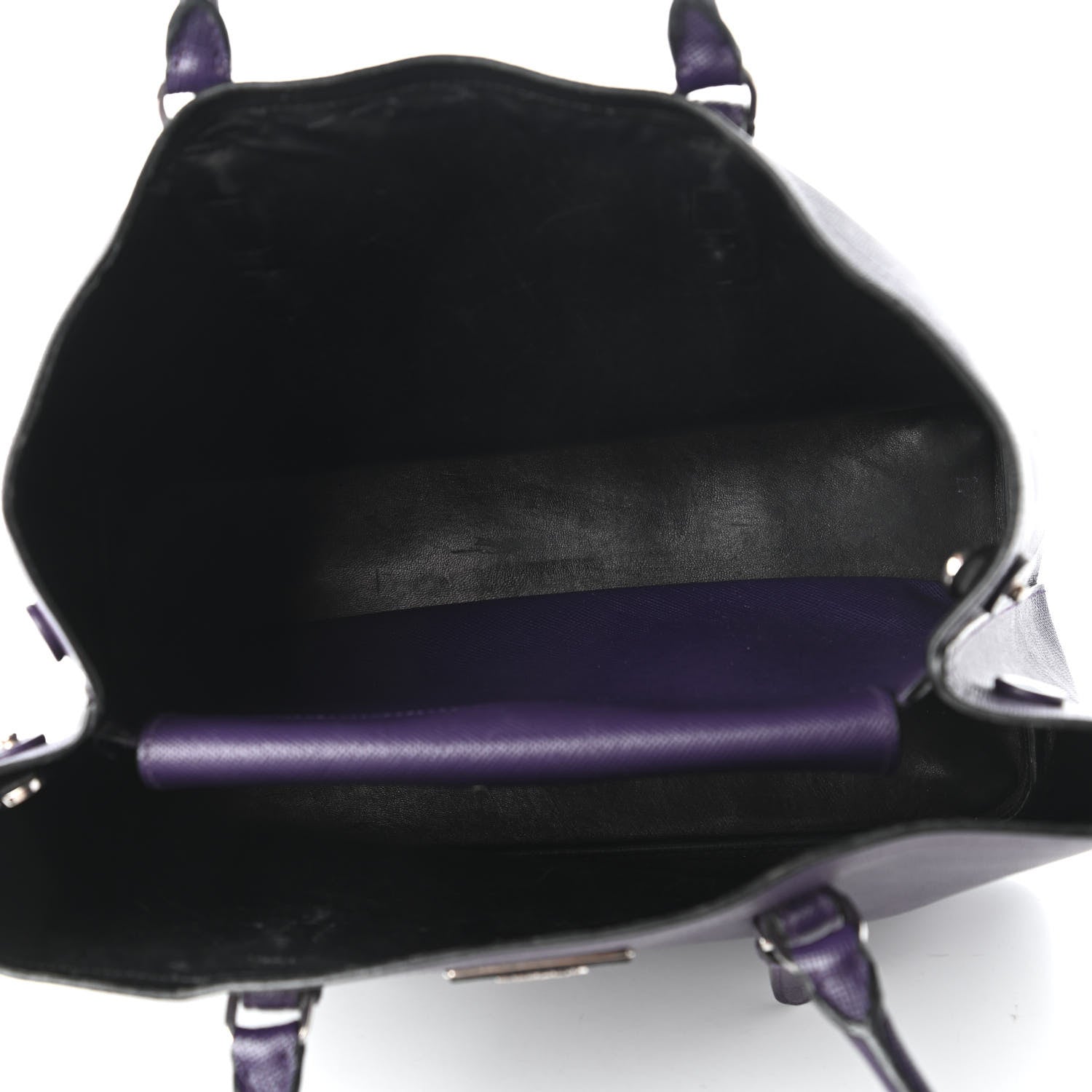 Prada Saffiano Cuir Medium Double Handle Tote Viola 5 of 10