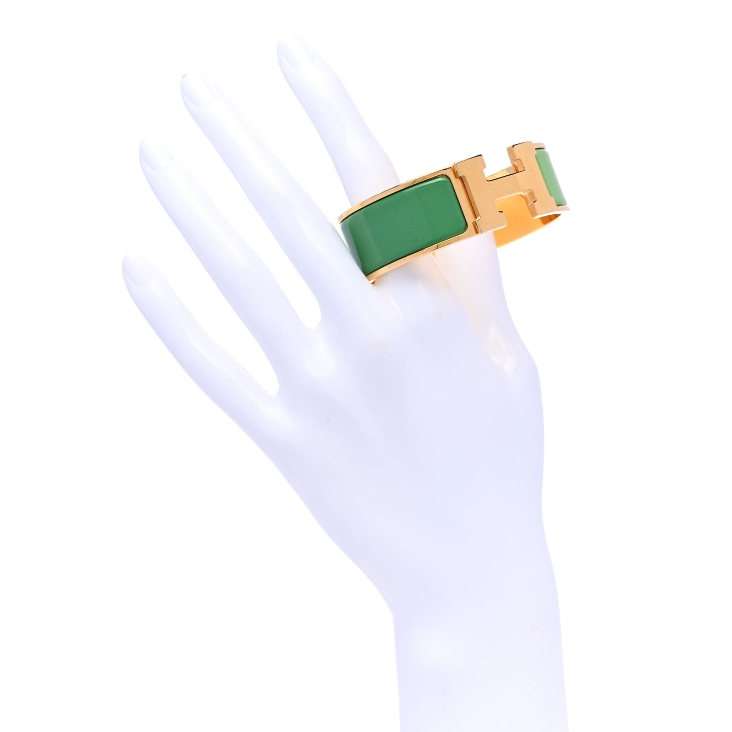 Enamel Wide Clic Clac H Bracelet PM Vert Premier Vert Mousse