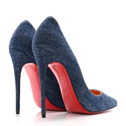 Christian Louboutin Denim Jazz Calf So Kate 120 Pumps 36 Blue 4 of 14