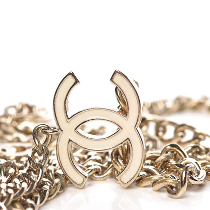 Chanel Enamel CC Ceinture Fantai Adjustable Belt Gold White 4 of 6