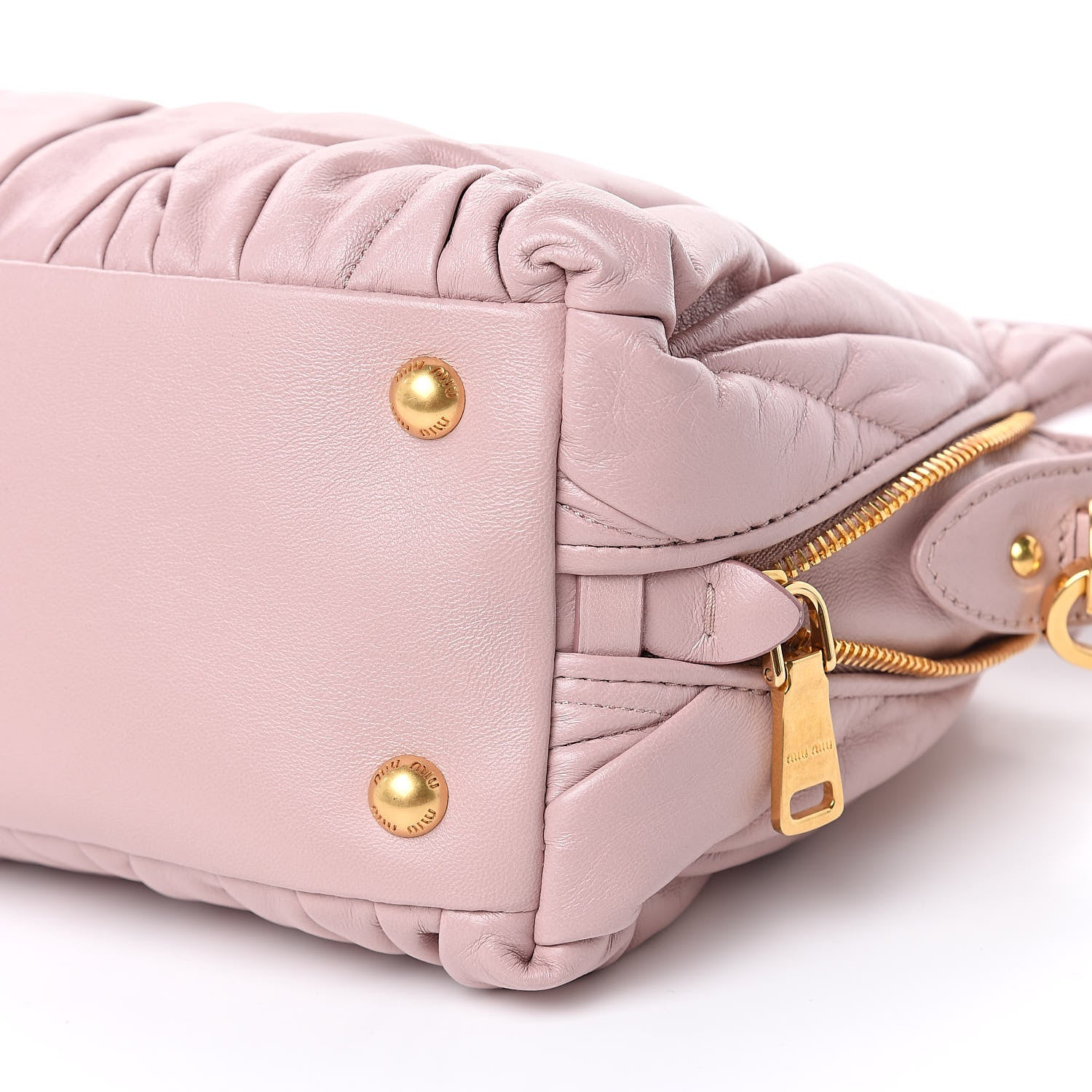 Miu Miu Nappa Matelasse Bauletto Top Handle Opale 9 of 9