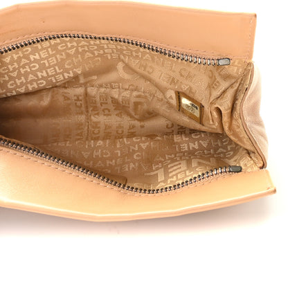 Chanel Lambskin Vertical Quilted Logo Shoulder Bag Beige 5 of 10