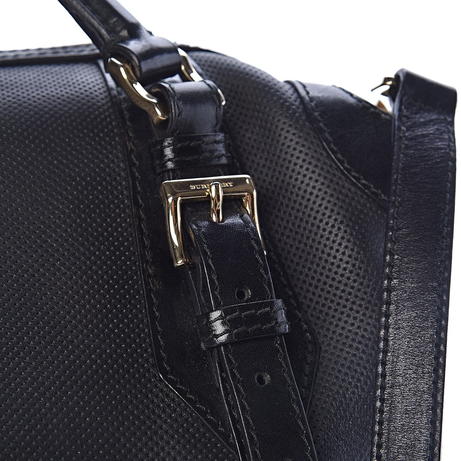 Burberry Calfskin Perforated Ellers Satchel Black 22 of 31