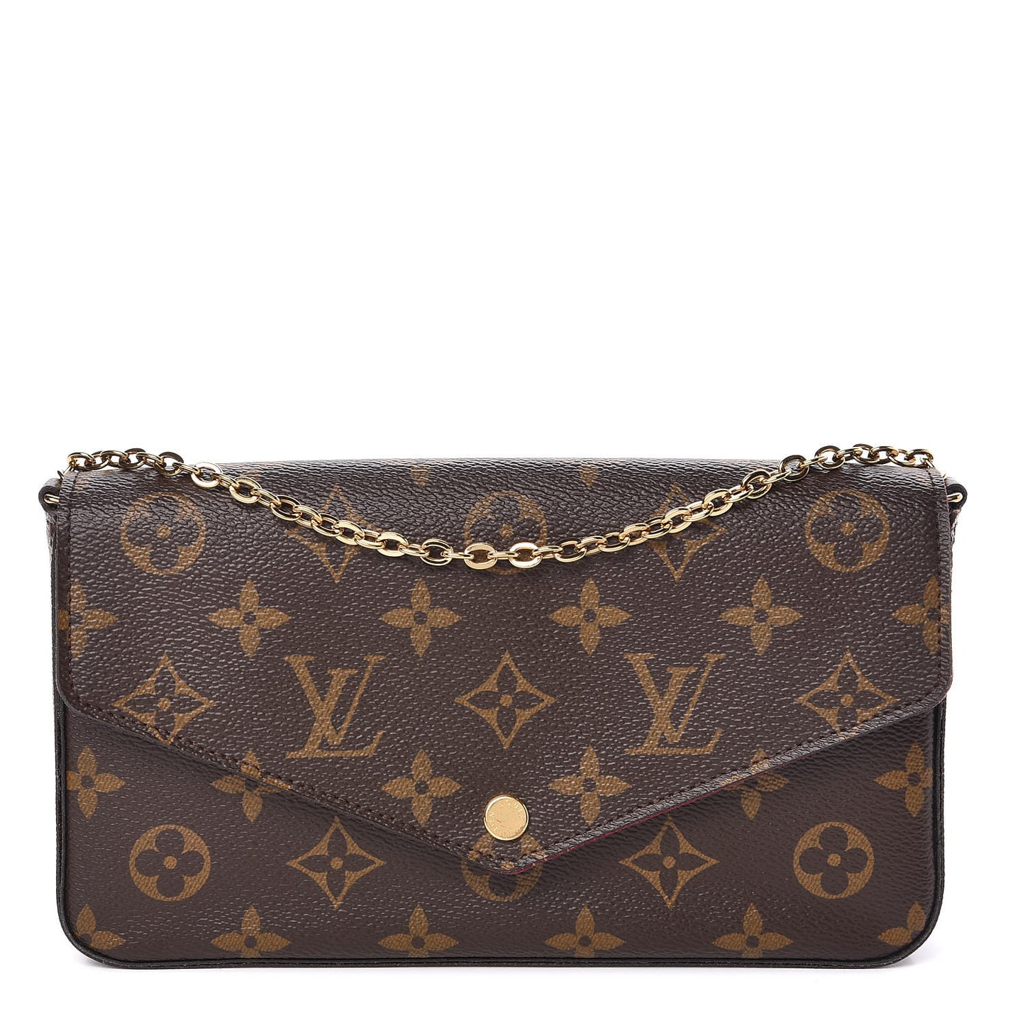 Monogram Pochette Felicie Chain Wallet Fuchsia