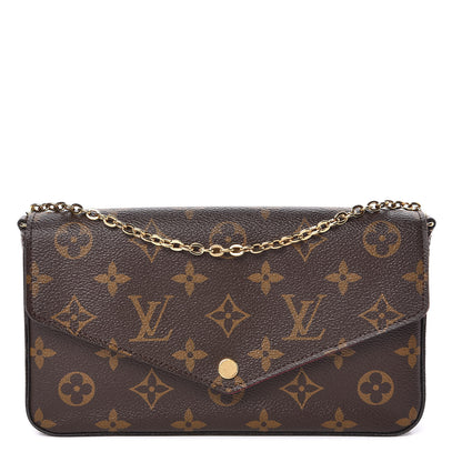 Louis Vuitton Monogram Pochette Felicie Chain Wallet Fuchsia 1 of 8
