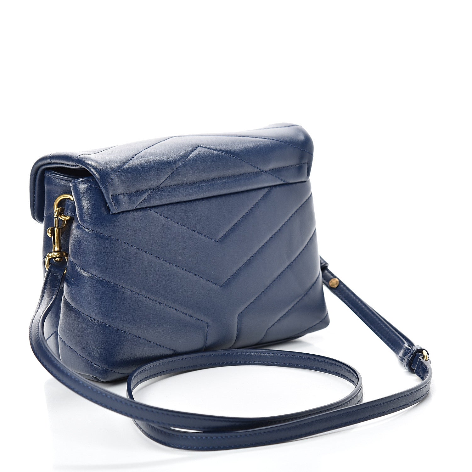 Saint Laurent Calfskin Y Quilted Monogram Toy Loulou Crossbody Bag New Cobalt 2 of 11