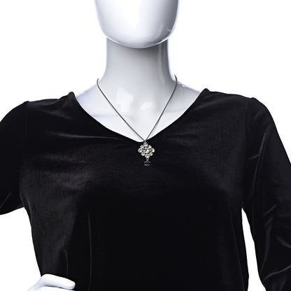 Chanel Crystal CC Drop Pendant Necklace Silver 2 of 6