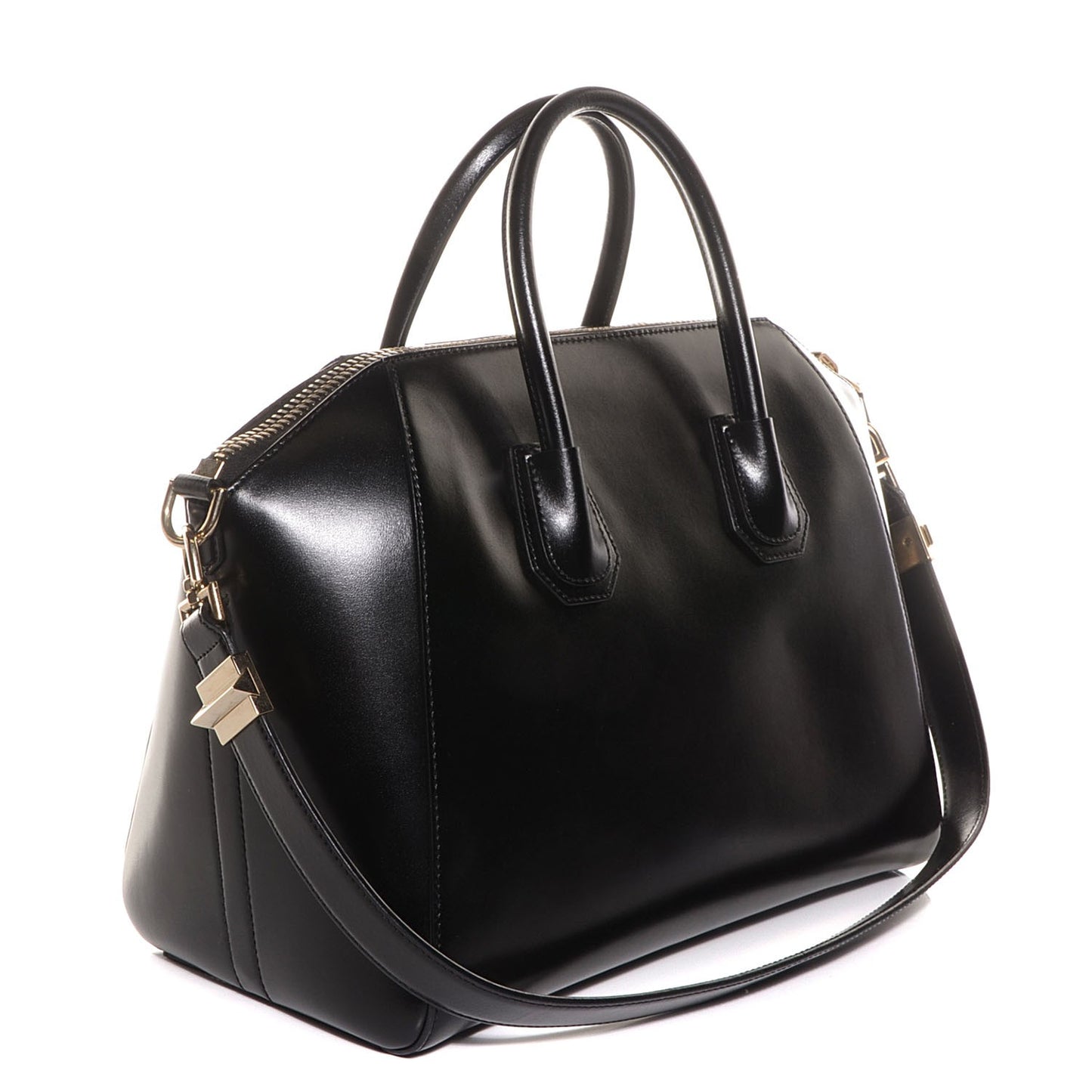 Shiny Lord Calfskin Medium Antigona Black