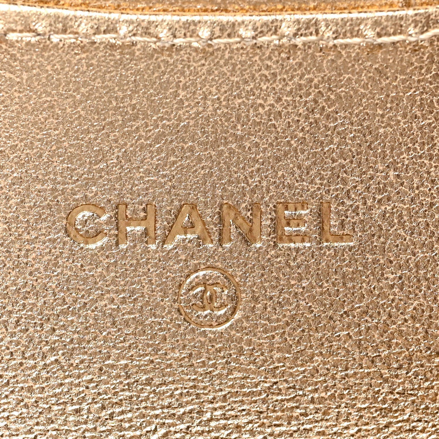 Chanel Metallic Lambskin Quilted Flap Card Holder Wallet Gold 6 of 8