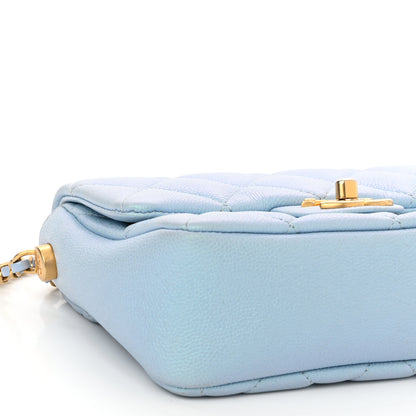 Chanel Iridescent Caviar Quilted Mini My Perfect Flap Light Blue 9 of 10