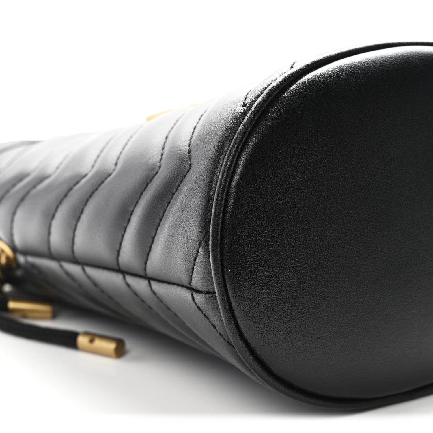 Gucci Calfskin Matelasse Mini GG Marmont 2.0 Bucket Bag Black 9 of 10