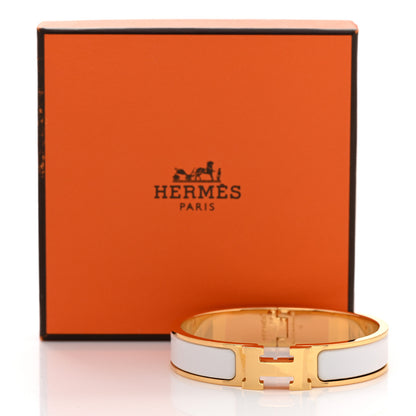 Hermes Enamel Narrow Clic Clac H Bracelet PM White 7 of 7