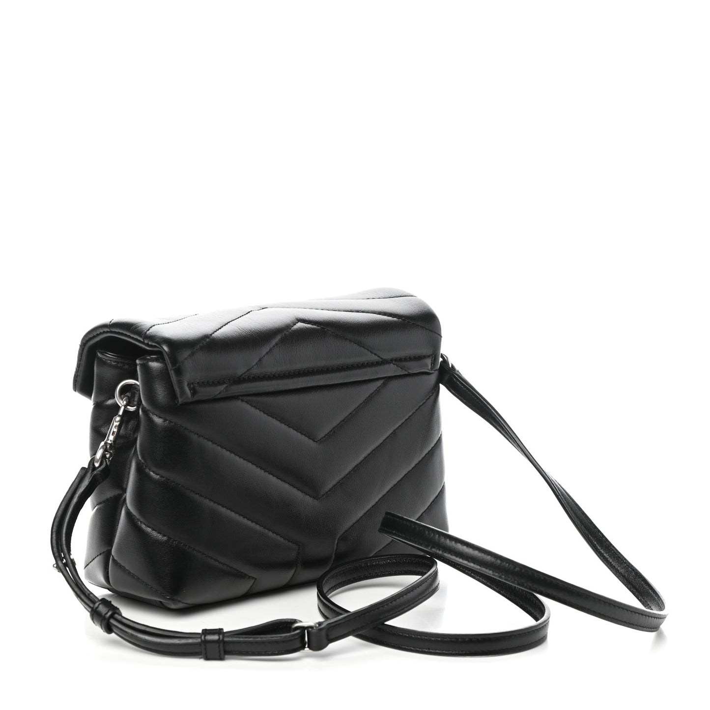 Calfskin Y Quilted Monogram Toy Loulou Crossbody Bag Black
