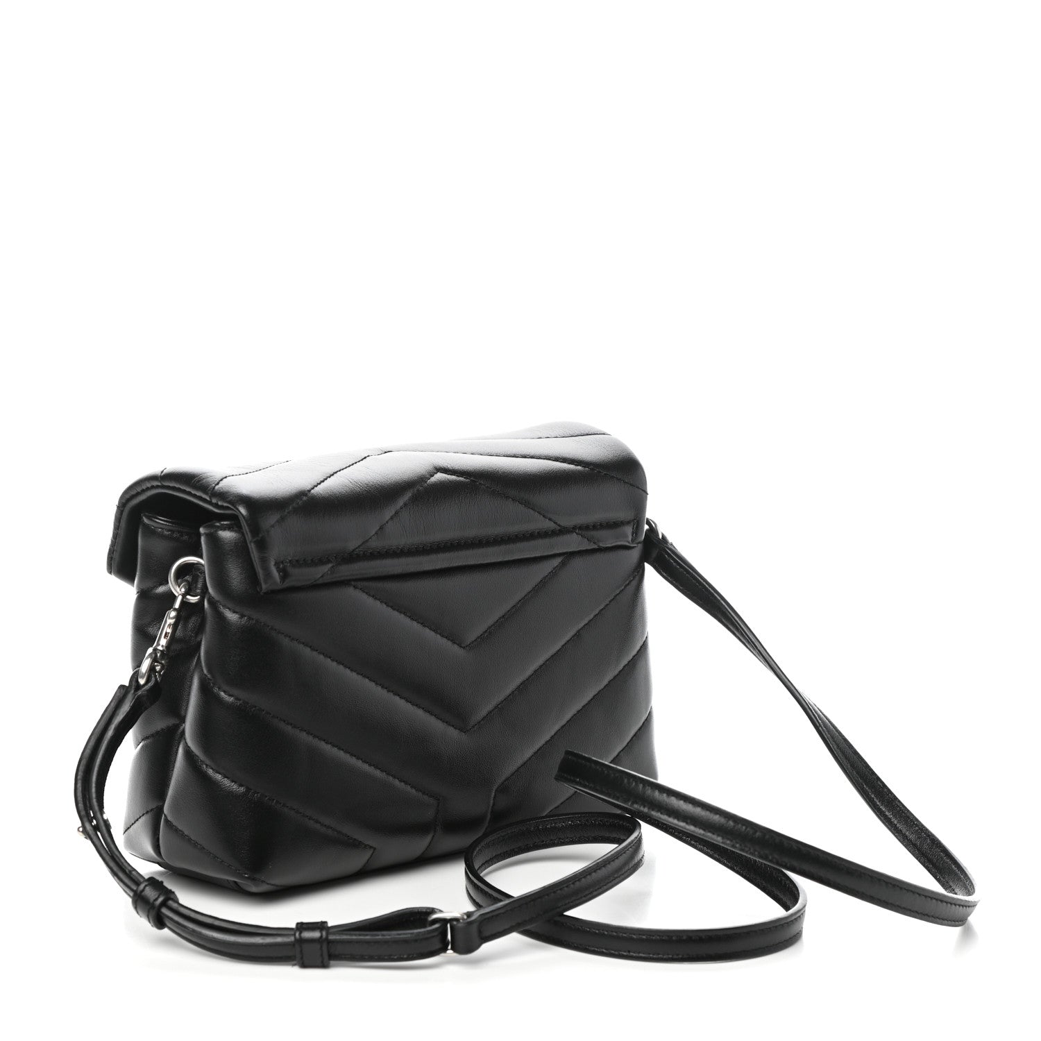 Saint Laurent Calfskin Y Quilted Monogram Toy Loulou Crossbody Bag Black 3 of 9