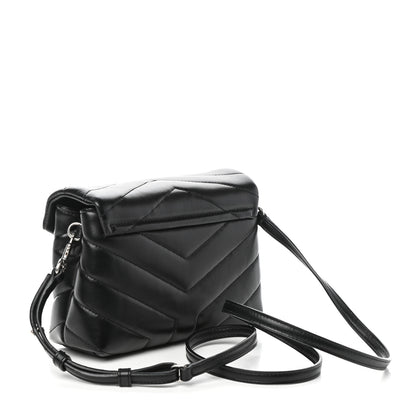 Saint Laurent Calfskin Y Quilted Monogram Toy Loulou Crossbody Bag Black 3 of 9