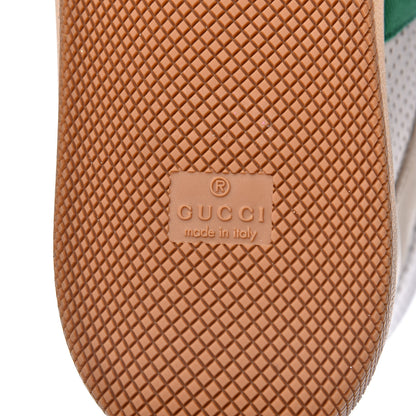Gucci Nubuck Web Mens Screener High Top Sneakers 10 Dusty Milk White Vintage Green 8 of 11
