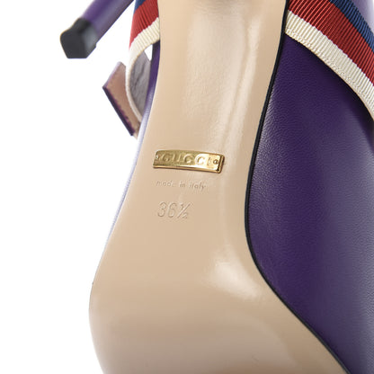 Gucci Malaga Kid Sylvie High Heel Pumps 36.5 Shine Purple 8 of 10