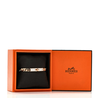 Hermes 18K Rose Gold Diamond PM Kelly Gourmette Bracelet SH 4 of 4