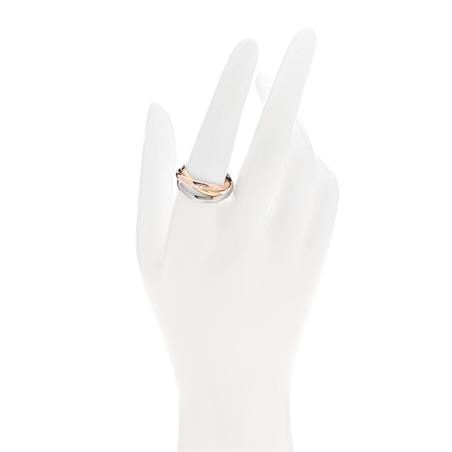 18K Pink Yellow White Gold Small Trinity Ring 59 8.75
