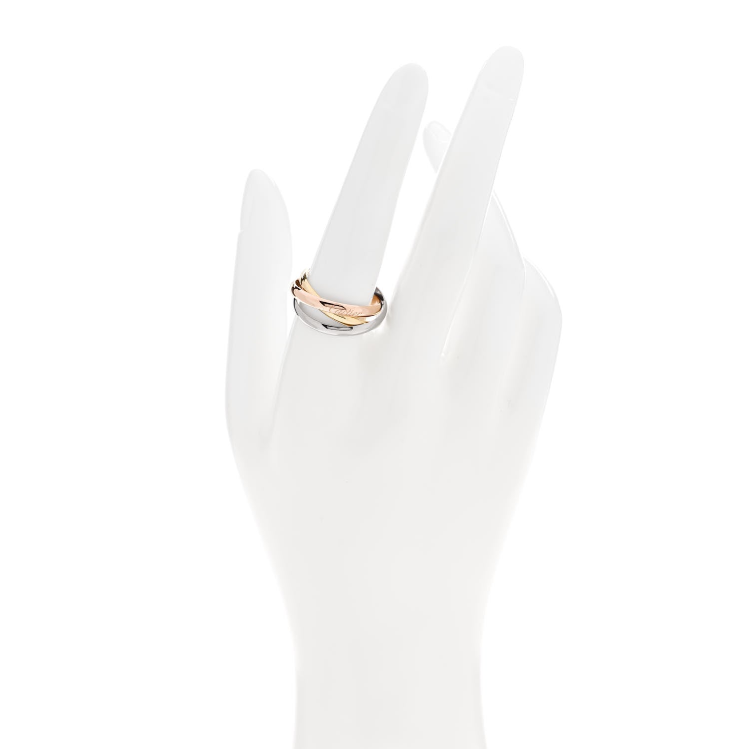Cartier 18K Pink Yellow White Gold Small Trinity Ring 59 8.75 2 of 5