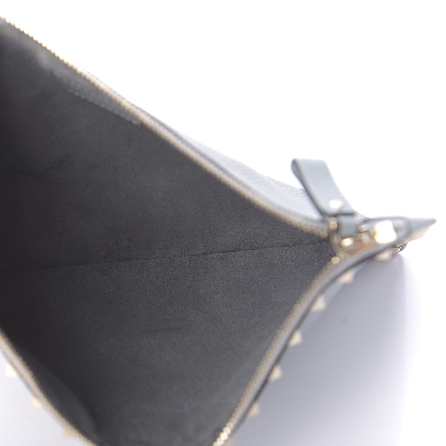 Valentino Garavani Pebbled Calfskin Large Rockstud Zip Pouch Nube 5 of 10