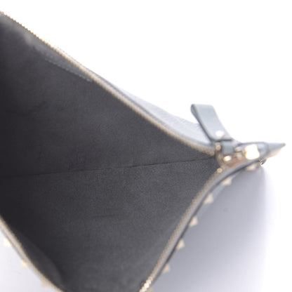 Valentino Garavani Pebbled Calfskin Large Rockstud Zip Pouch Nube 5 of 10