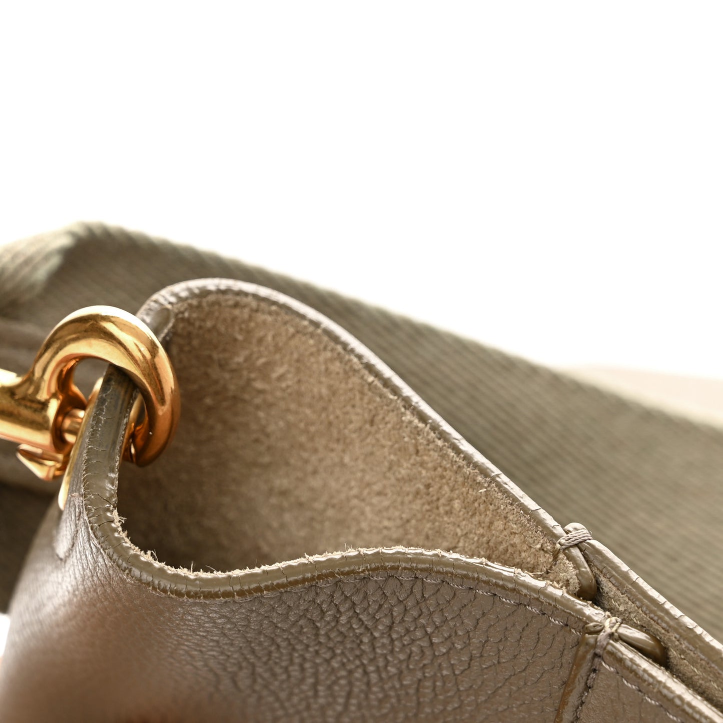 Soft Grained Calfskin Sangle Bucket Bag Taupe