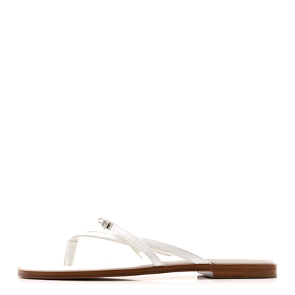 Hermes Calfskin Miss Sandals 38 White 1 of 10