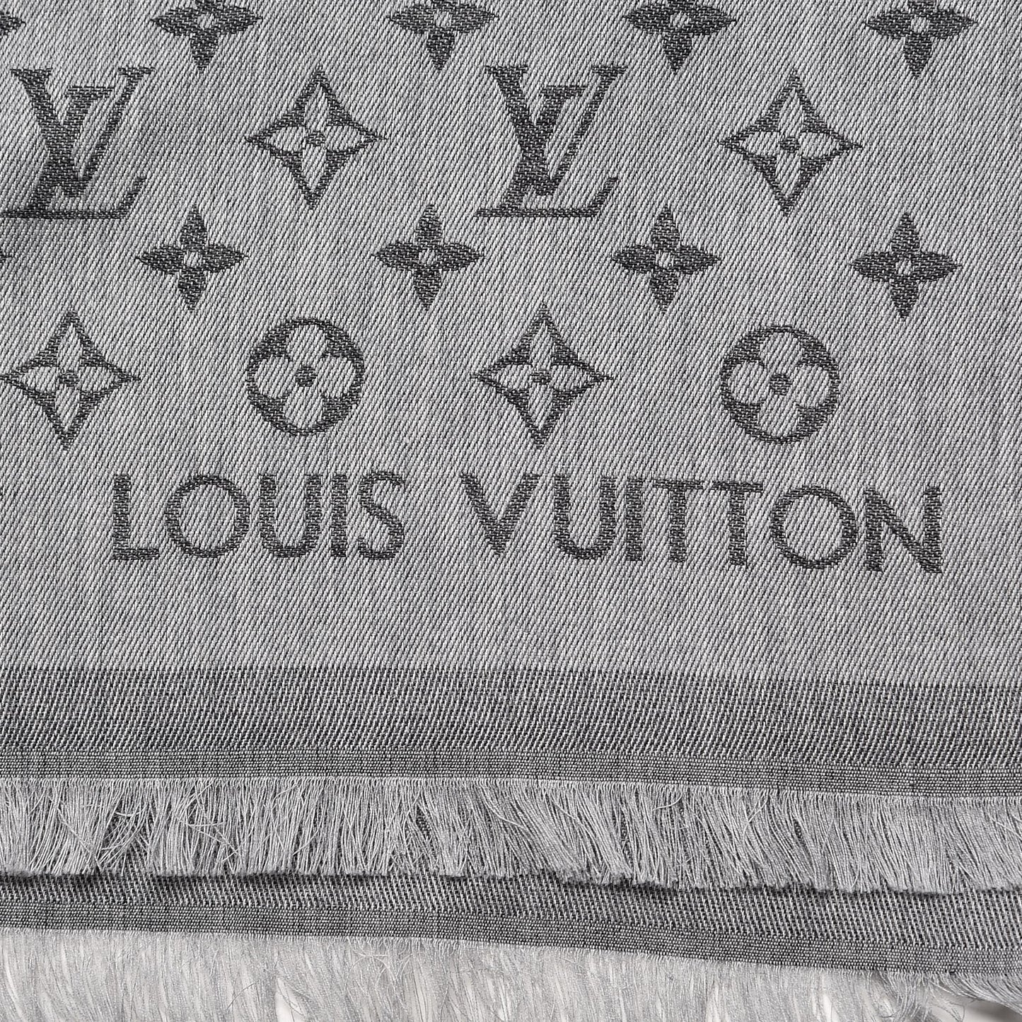 Cotton Monogram Essential Stole Gris