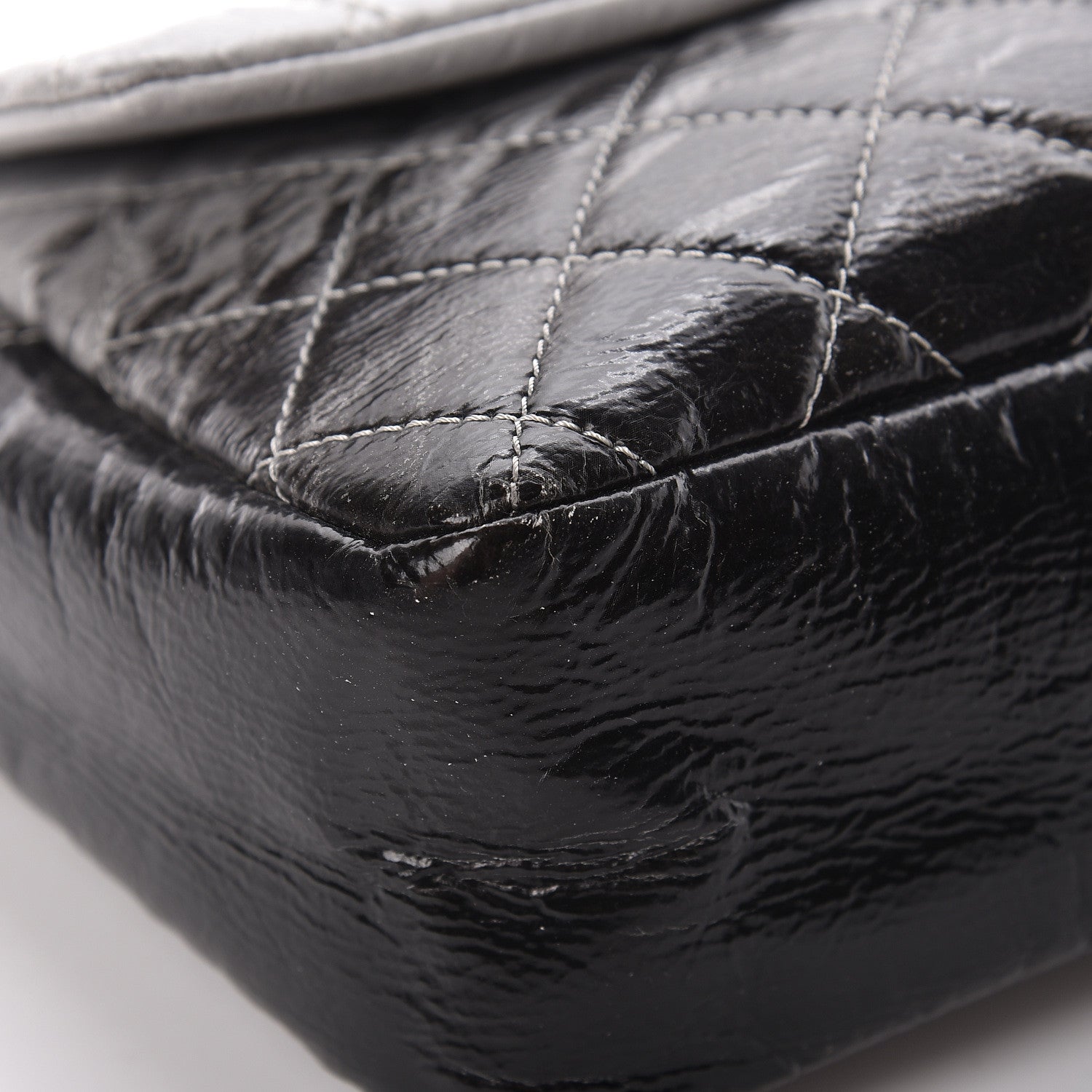 Chanel Vinyl Quilted Jumbo Melrose Degrade Flap Black 10 of 14