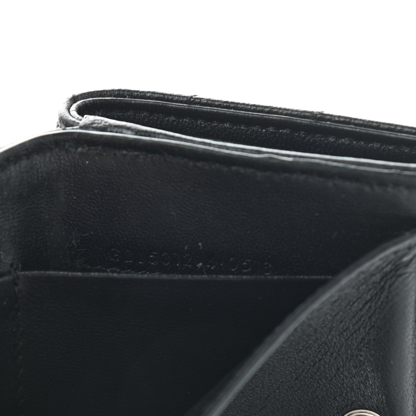 Lambskin Y Quilted Monogram Loulou Tiny Wallet Black