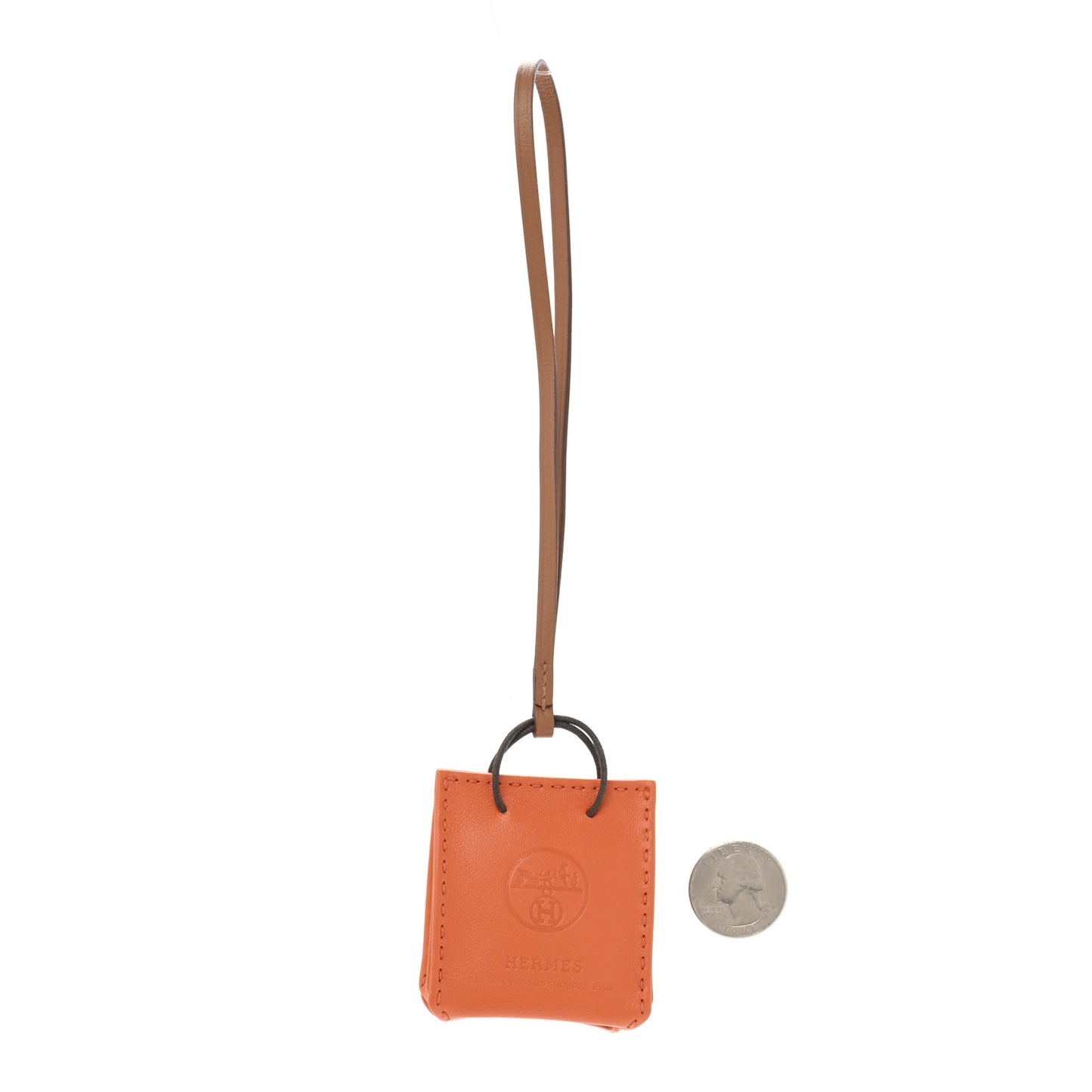 Milo Lambskin Swift Shopping Bag Charm Feu Gold