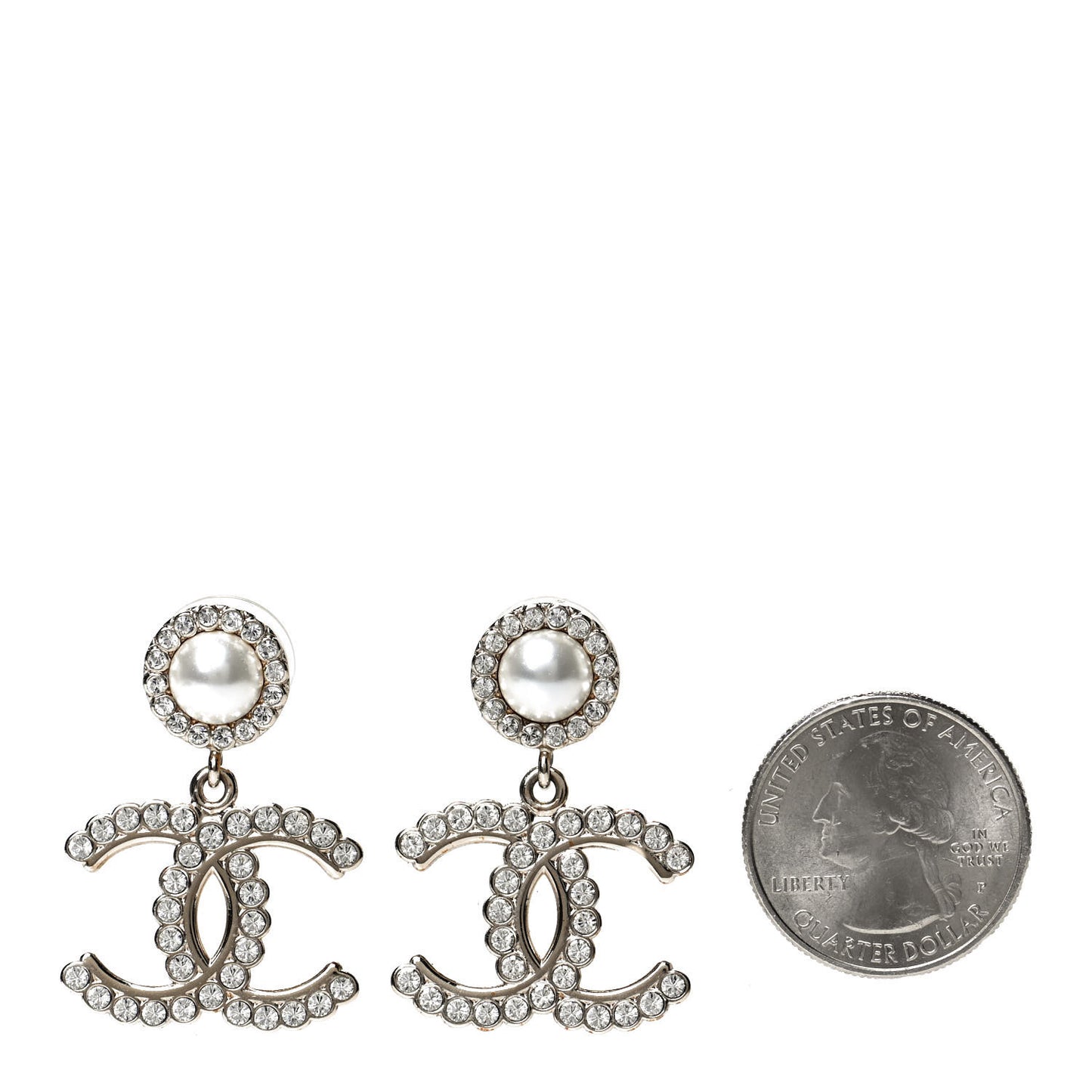 Crystal Pearl Bow-tiful CC Drop Earrings Gold