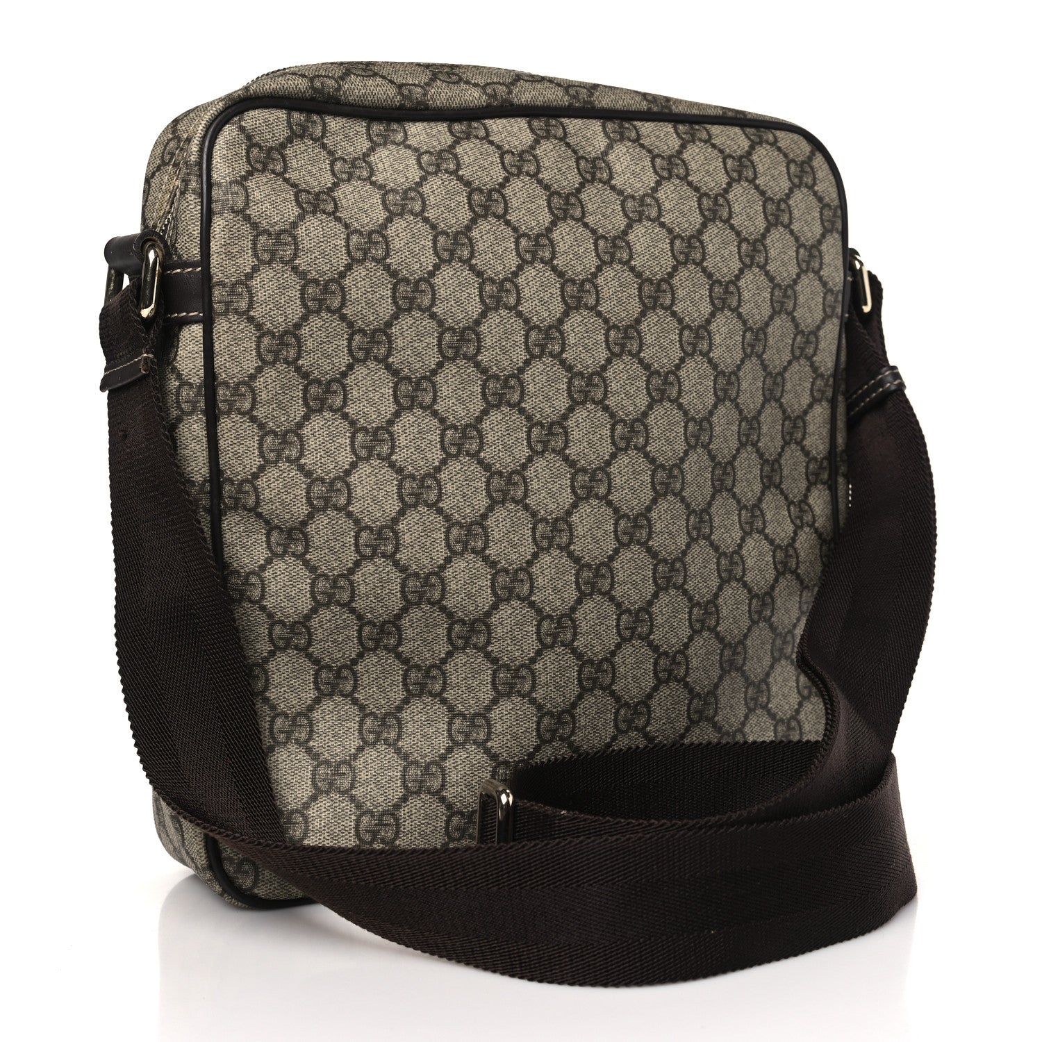 Gucci GG Plus Monogram Selleria Calfskin Medium Messenger Bag Beige Ebony Cocoa Dark Chocolate 3 of 11