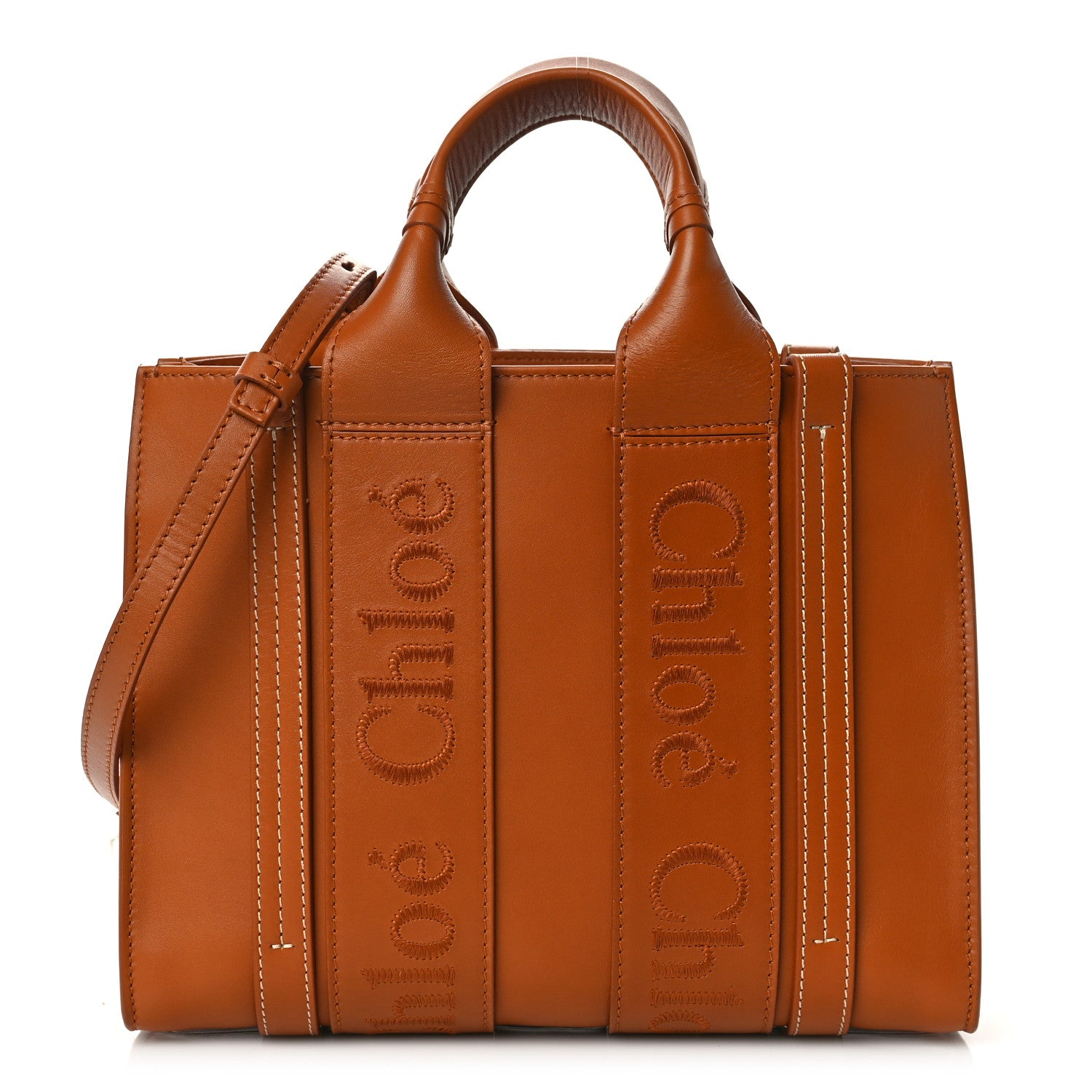 Chloe Calfskin Small Woody Tote Caramel 1 of 10