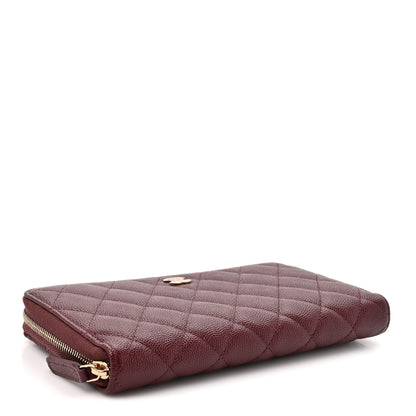 Chanel Caviar Quilted Large Gusset Zip Around Wallet Red 4 of 10