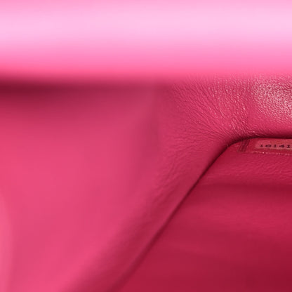 Chanel Iridescent Caviar Quilted Maxi Double Flap Hot Pink 14 of 15
