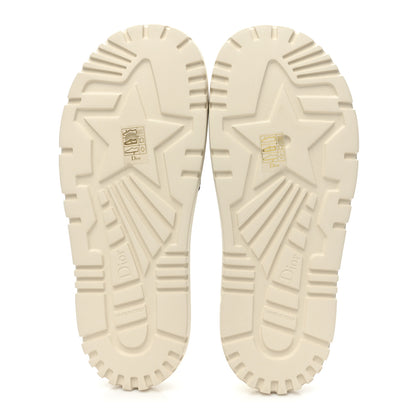 Christian Dior Canvas Embroidered Pixel Zodiac Dway 10mm Slide Sandals 41 White Multicolor 5 of 8