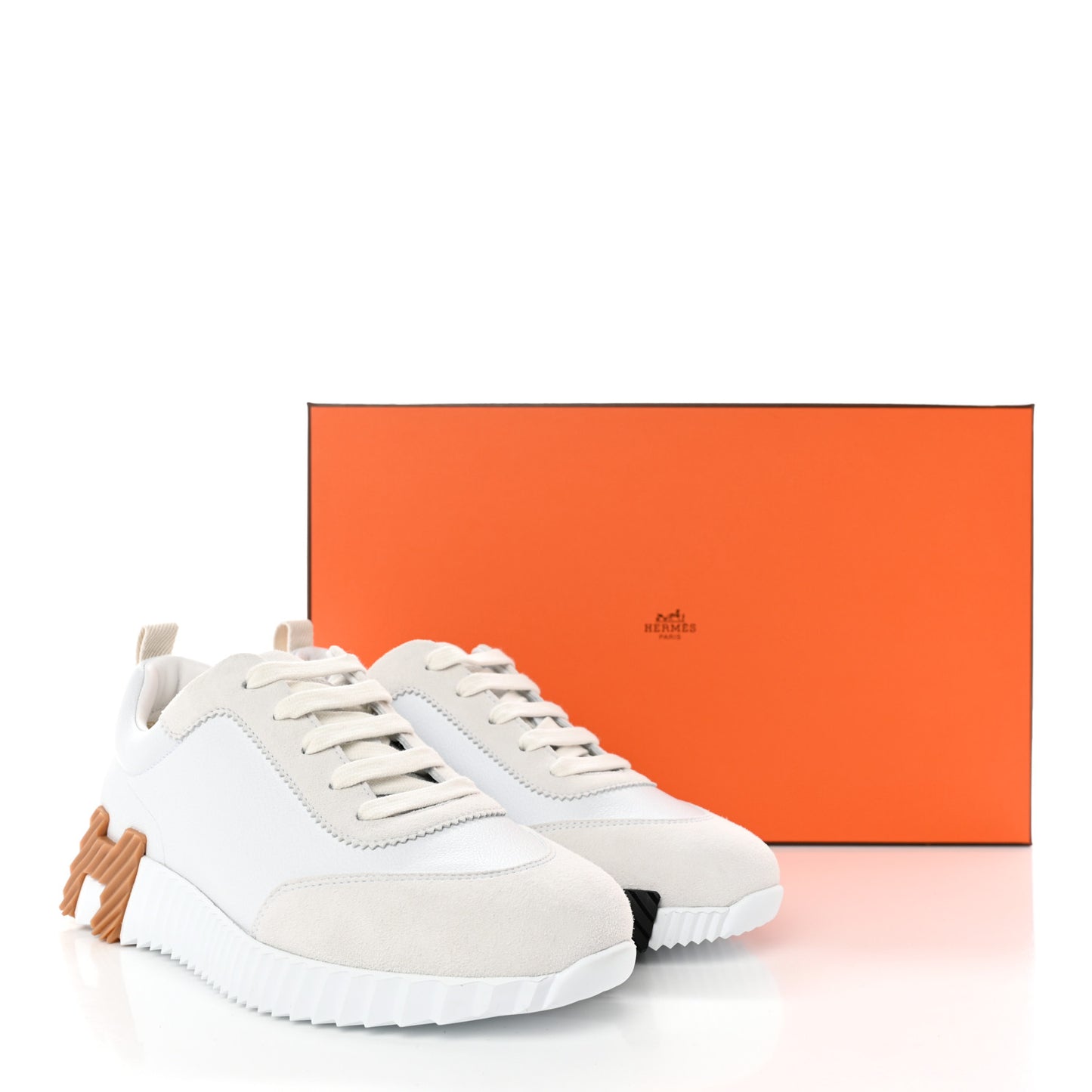 Calfskin Suede Goatskin Bouncing Sneakers 36 White