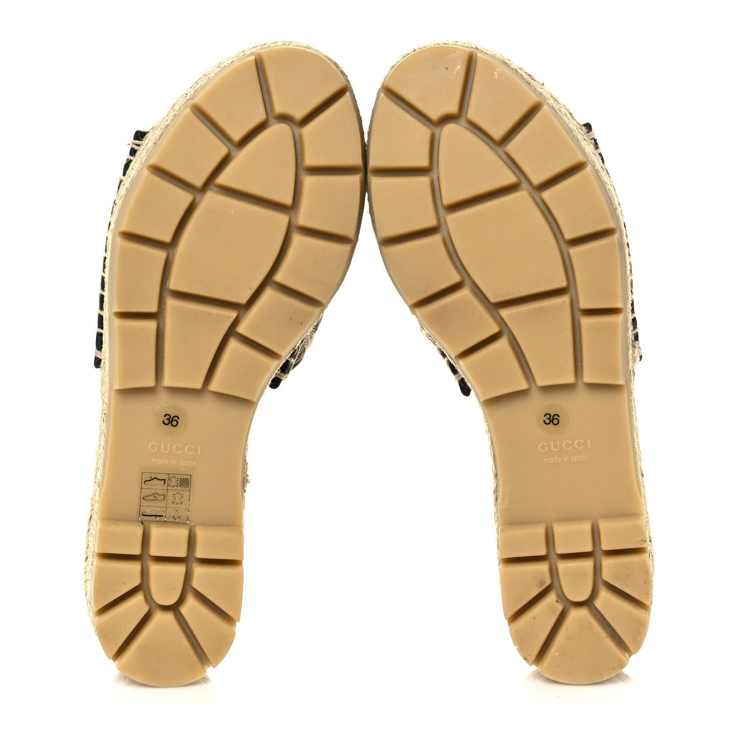 Monogram Matelasse Diagonal GG Marmont Platform Espadrille Slide Sandals 36 Beige Ebony Black