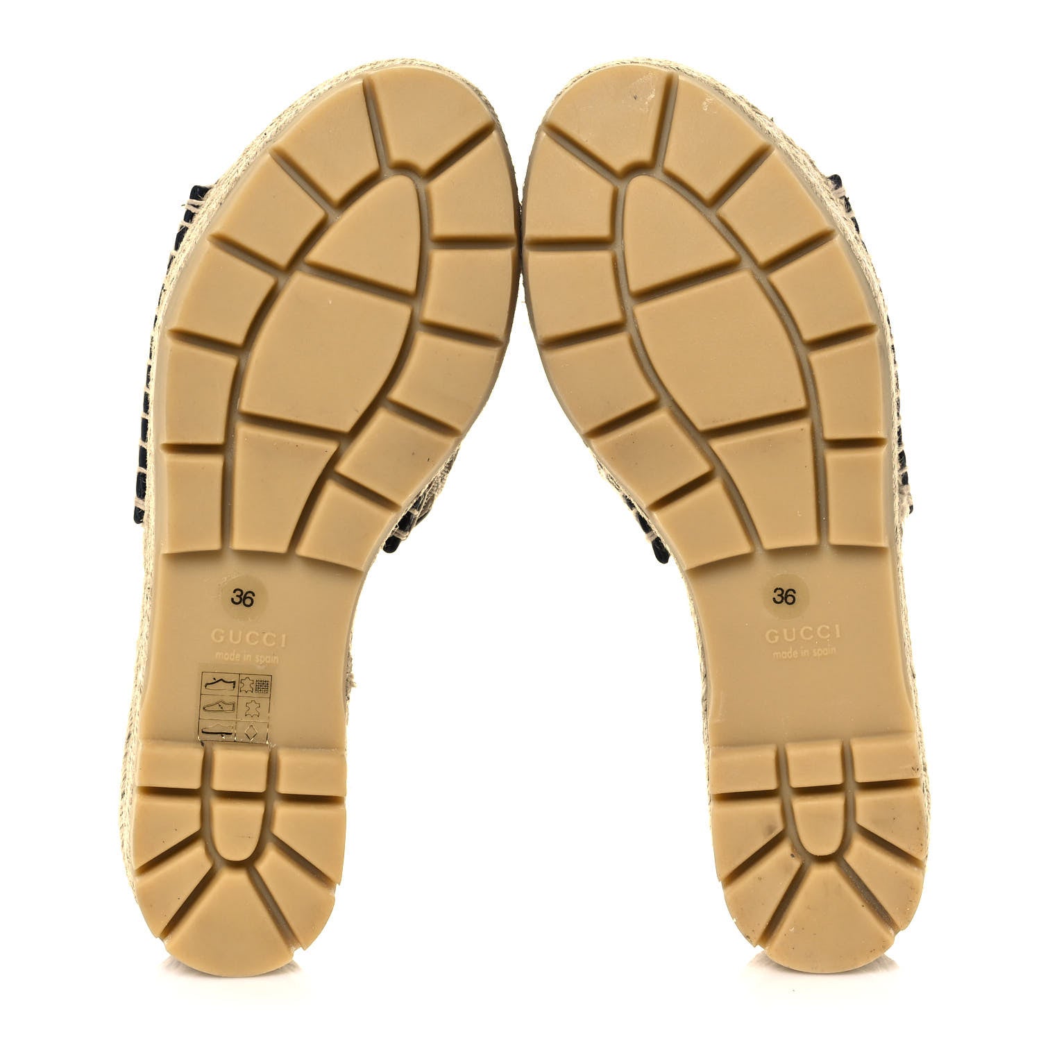 Gucci Monogram Matelasse Diagonal GG Marmont Platform Espadrille Slide Sandals 36 Beige Ebony Black 6 of 9