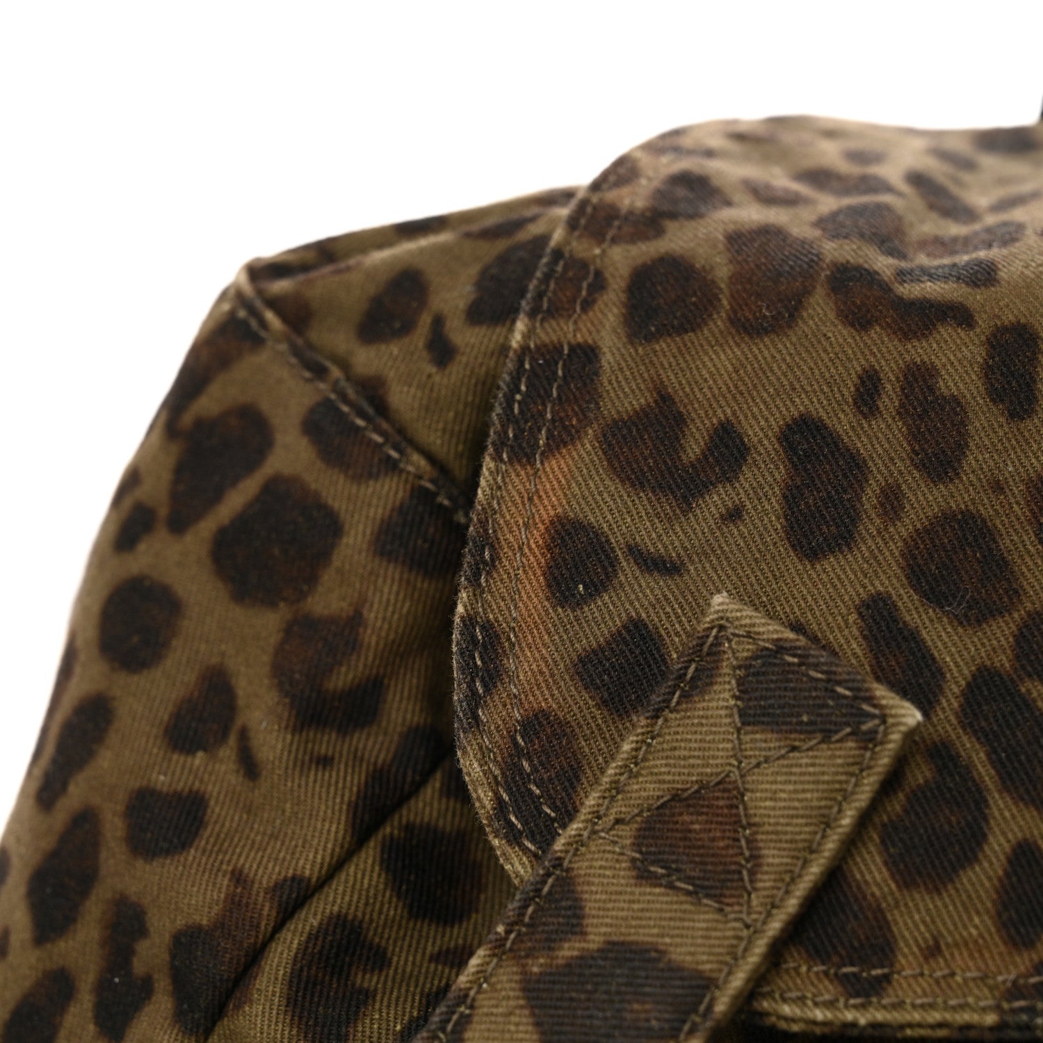Saint Laurent Gabardine Leopard Noe Backpack Khaki Black 12 of 12