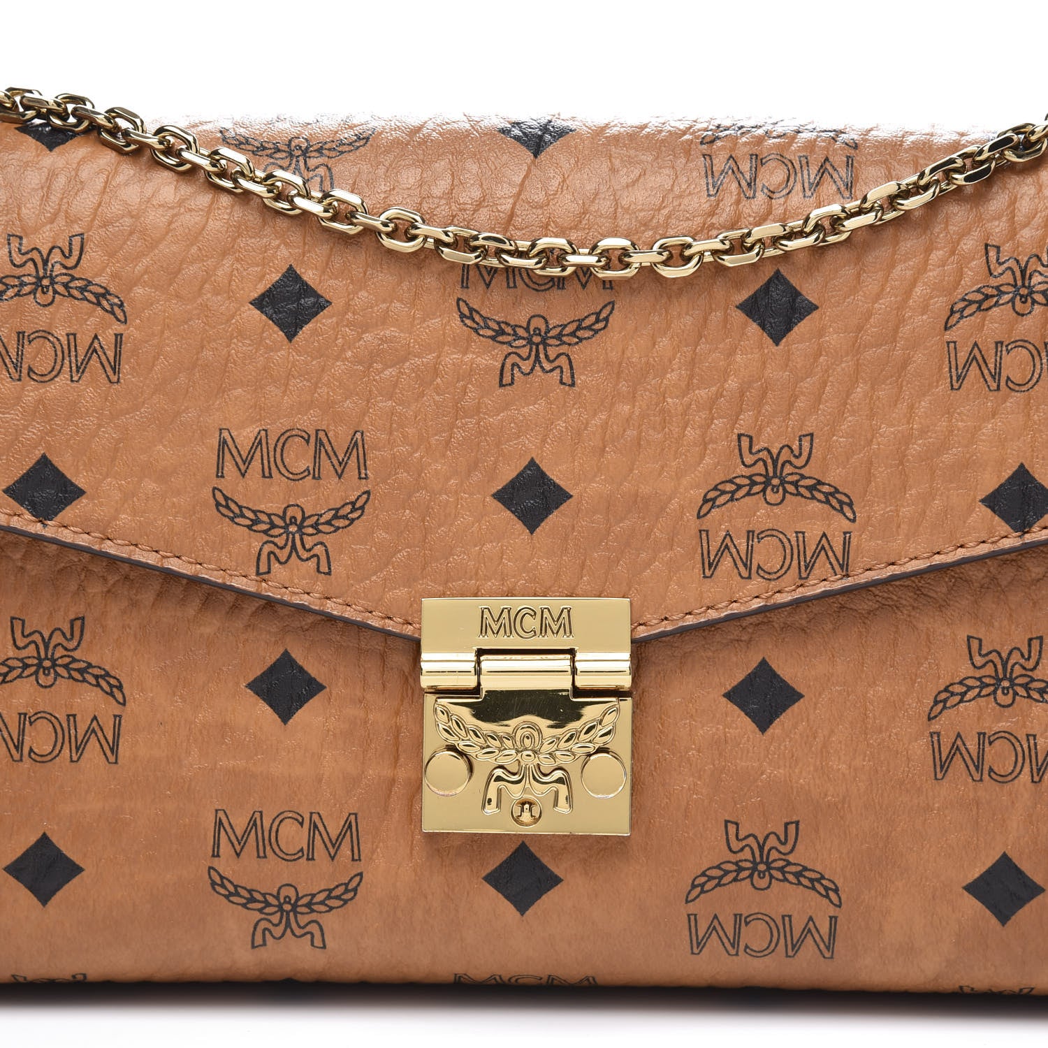 MCM Visetos Medium Patricia Wallet On Chain Cognac 11 of 11