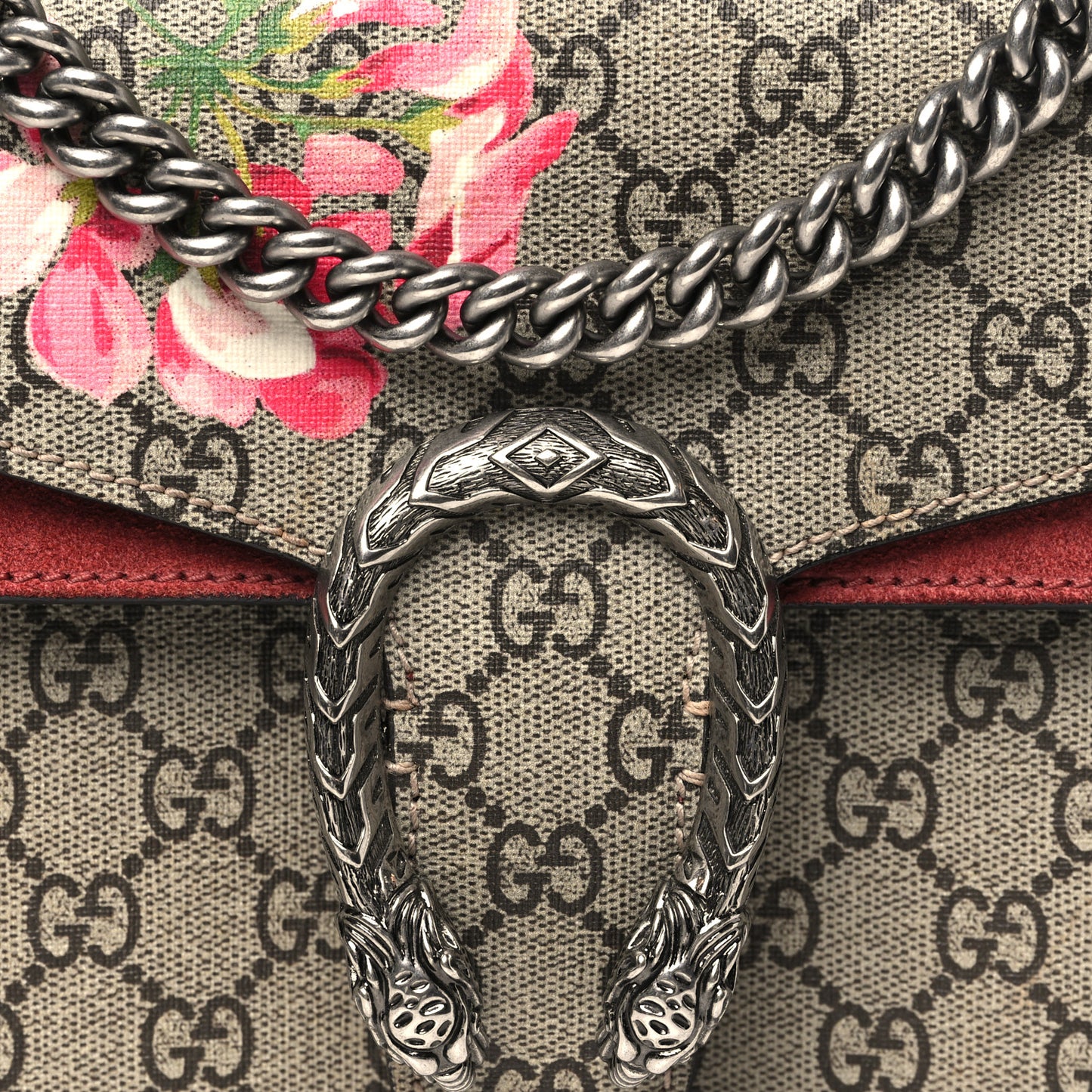 GG Supreme Monogram Blooms Small Dionysus Shoulder Bag Beige Multicolor Dry Rose